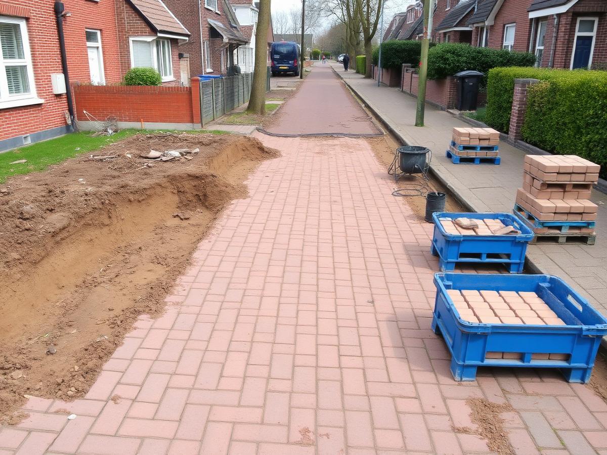 Herstraten in een Groningse straat